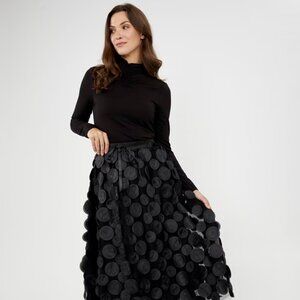 Textured Circle Midi Skirt